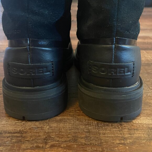 Sorel Womens Black Boots Lennox Waterproof Outdoor Duck Leather/Suede  Size 9 - Picture 7 of 13